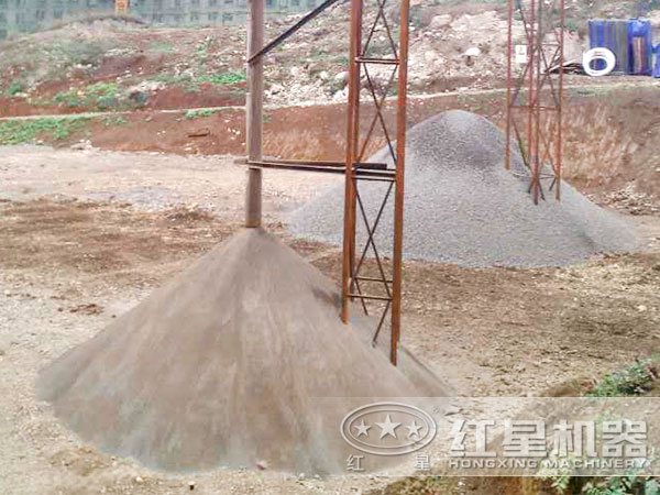 機制砂錘式破碎機生產成品實拍