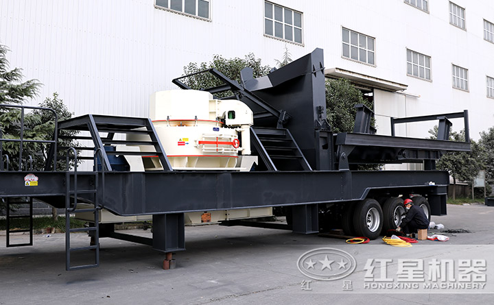 流動磕沙機設備半成品廠區實拍