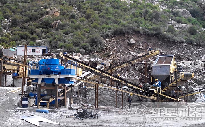 固定式造沙機(jī)設(shè)備生產(chǎn)現(xiàn)場