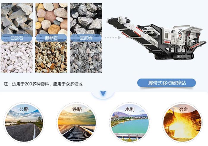 履帶式移動(dòng)破碎機(jī)設(shè)備的適用范圍