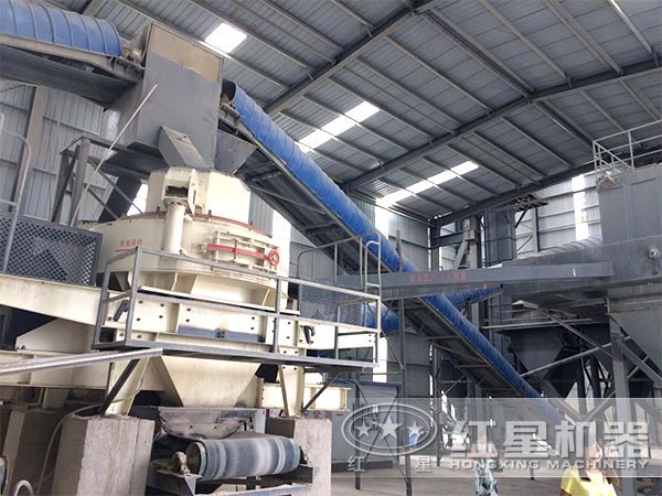 河北用戶HVI型沖擊式制砂、整形機生產現場