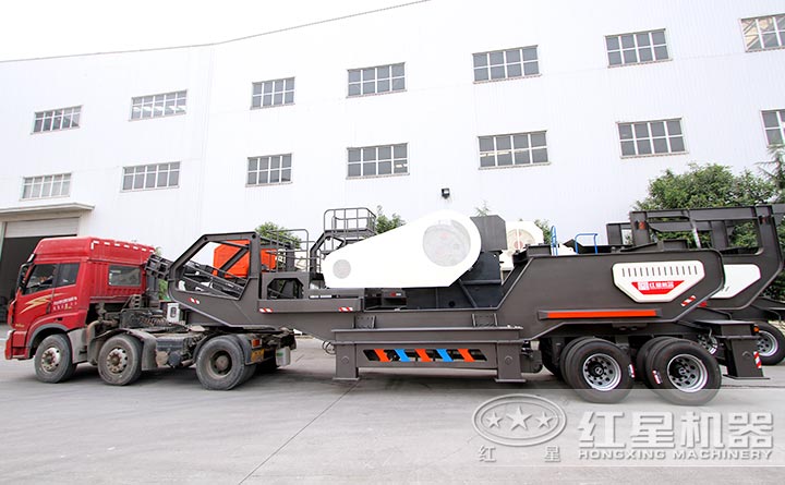 輪胎式移動破碎站，車載行走模式