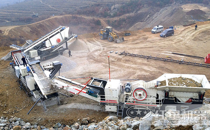 流動磕沙機現場展示