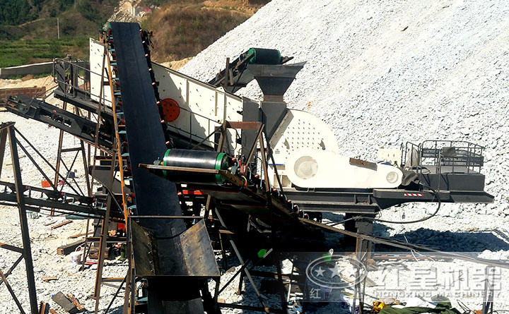石塊流動碎沙機設備生產現場實拍