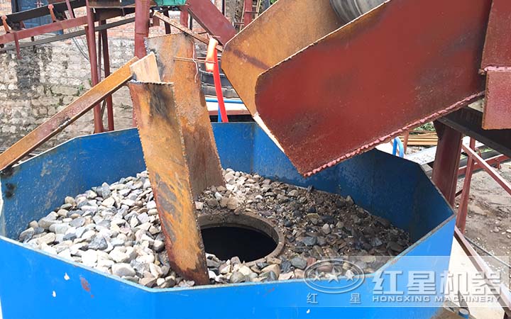 河卵石制砂機進料口